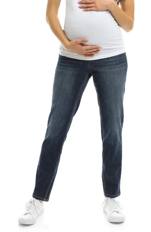 Women's sequined party pants Mom jeans for a nostalgic and casual look Maternity 30" Straight With Bellyband Jeans In Jenya Women's sequined party pants Mom jeans for a nostalgic and casual look Maternity 30" Straight With Bellyband Jeans In Jenya