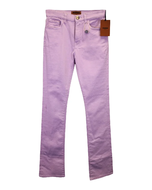 Women's pants with mesh panels Jeggings women jeans combining the comfort of leggings and style of jeans Missoni Jeans in Pink Cotton Women's pants with mesh panels Jeggings women jeans combining the comfort of leggings and style of jeans Missoni Jeans in Pink Cotton