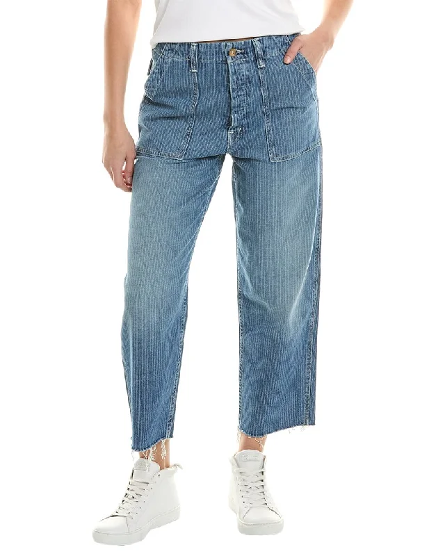 Women's long - sleeve jumpsuit pants Straight - leg women jeans with a classic and timeless appeal MOTHER Denim Patch Pocket Private On The Right Track Linen-Blend Ankle Fray Women's long - sleeve jumpsuit pants Straight - leg women jeans with a classic and timeless appeal MOTHER Denim Patch Pocket Private On The Right Track Linen-Blend Ankle Fray