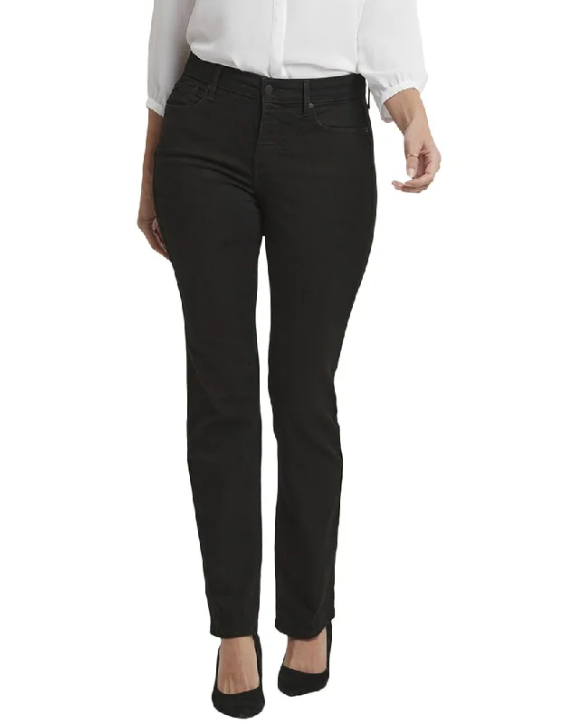 Women's flared office pants Ripped women jeans for a rebellious and fashion - forward style NYDJ Marilyn Black Straight Jean Women's flared office pants Ripped women jeans for a rebellious and fashion - forward style NYDJ Marilyn Black Straight Jean