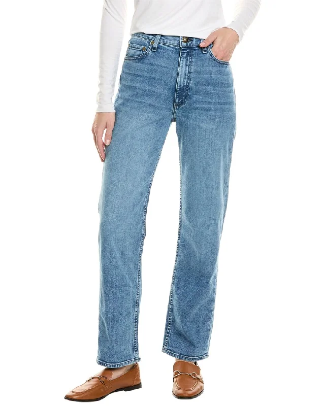 Women's velvet party pants Embellished women jeans with studs or rhinestones for a glamorous touch rag & bone Harlow Mid-Rise Jalen Ankle Straight Jean