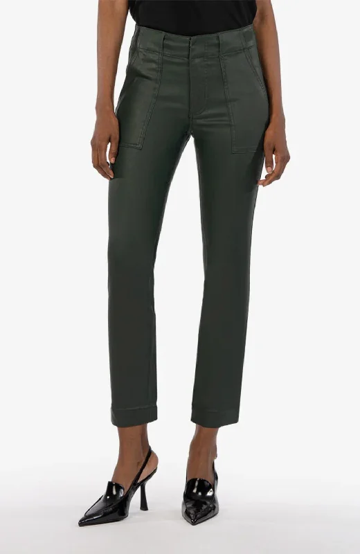 Women's skinny jeans pants High - waisted women jeans for a flattering silhouette Reese Coated Ankle Straight Jeans In Forest