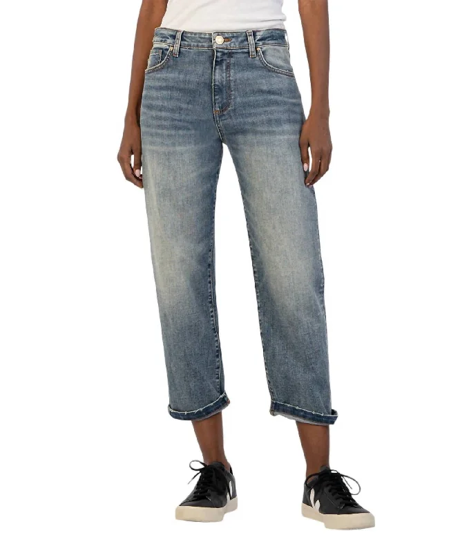 Women's cotton jogger pants Acid - wash women jeans with a retro finish Sienna Baggy Boyfriend Crop Jeans In Shaped Wash Women's cotton jogger pants Acid - wash women jeans with a retro finish Sienna Baggy Boyfriend Crop Jeans In Shaped Wash