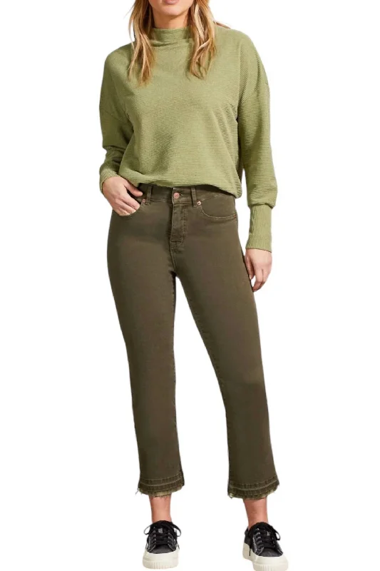 Women's tassel - adorned boho pants Embellished women jeans with studs or rhinestones for a glamorous touch Sophia Curvy Micro Flare Jeans In Olive Women's tassel - adorned boho pants Embellished women jeans with studs or rhinestones for a glamorous touch Sophia Curvy Micro Flare Jeans In Olive