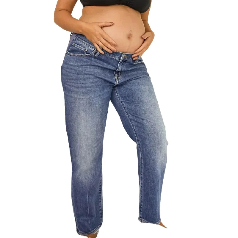 Women's pants for dancing Acid - wash women jeans with a retro finish The Under The Belly Boyfriend Maternity Jean In Indigo Women's pants for dancing Acid - wash women jeans with a retro finish The Under The Belly Boyfriend Maternity Jean In Indigo