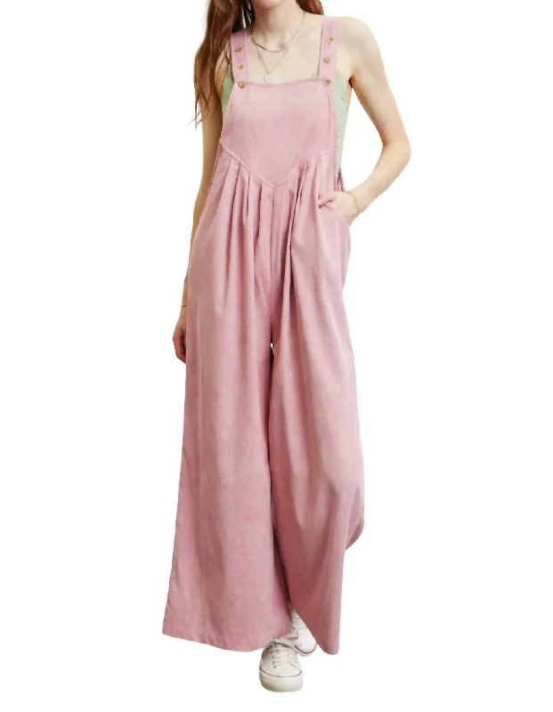 Women's pants for dancing Acid - wash women jeans with a retro finish Willow Corduroy Overalls In Powder Pink Women's pants for dancing Acid - wash women jeans with a retro finish Willow Corduroy Overalls In Powder Pink