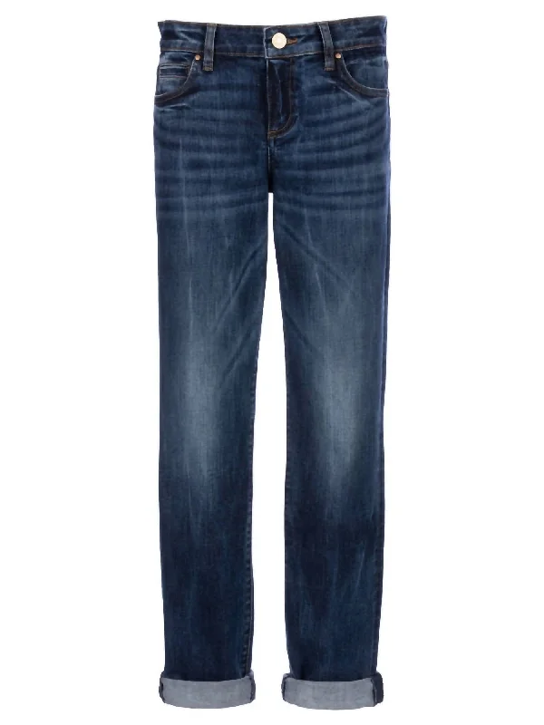 Women's leather moto pants Wide - leg women jeans for a modern and relaxed vibe Women's Catherine Boyfriend Jeans In Dark Indigo Wash Women's leather moto pants Wide - leg women jeans for a modern and relaxed vibe Women's Catherine Boyfriend Jeans In Dark Indigo Wash