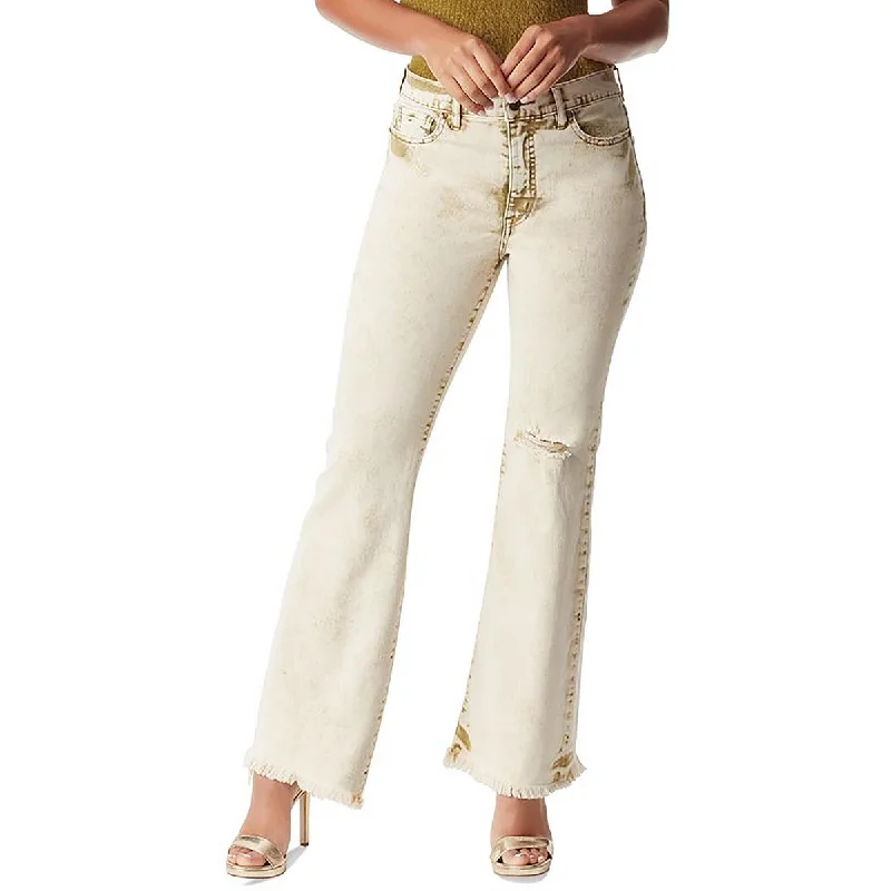 Women's on - sale casual pants Light - wash women jeans for a fresh and summery appearance Womens Denim Raw Hem Flared Jeans Women's on - sale casual pants Light - wash women jeans for a fresh and summery appearance Womens Denim Raw Hem Flared Jeans