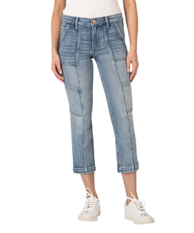 Women's checked casual pants Skinny women jeans with a form - fitting design Women's Reese Mid Rise Crop Straight Leg In Light Indigo Women's checked casual pants Skinny women jeans with a form - fitting design Women's Reese Mid Rise Crop Straight Leg In Light Indigo