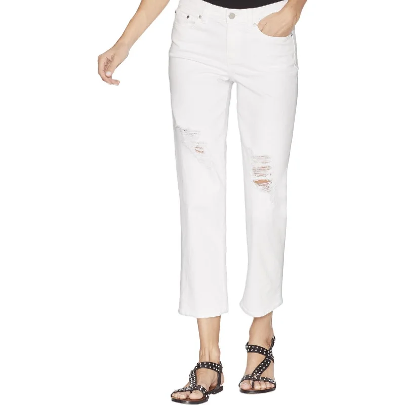 Women's pants for cocktail parties Distressed women jeans for a trendy and edgy look Womens Ripped Cropped Straight Leg Cropped Jeans Women's pants for cocktail parties Distressed women jeans for a trendy and edgy look Womens Ripped Cropped Straight Leg Cropped Jeans