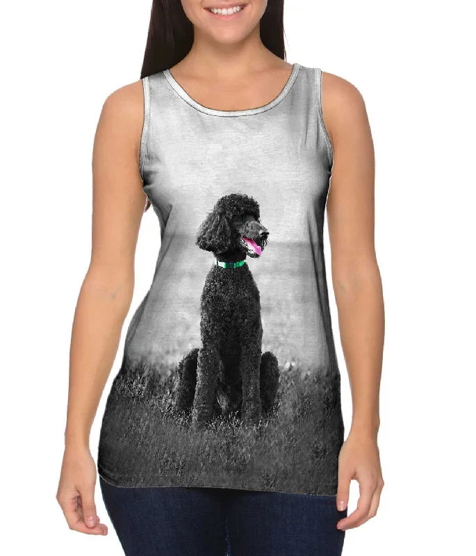 Plus Size Women's Criss - Cross Back Tank Tops in Neon Colors50S Poodle