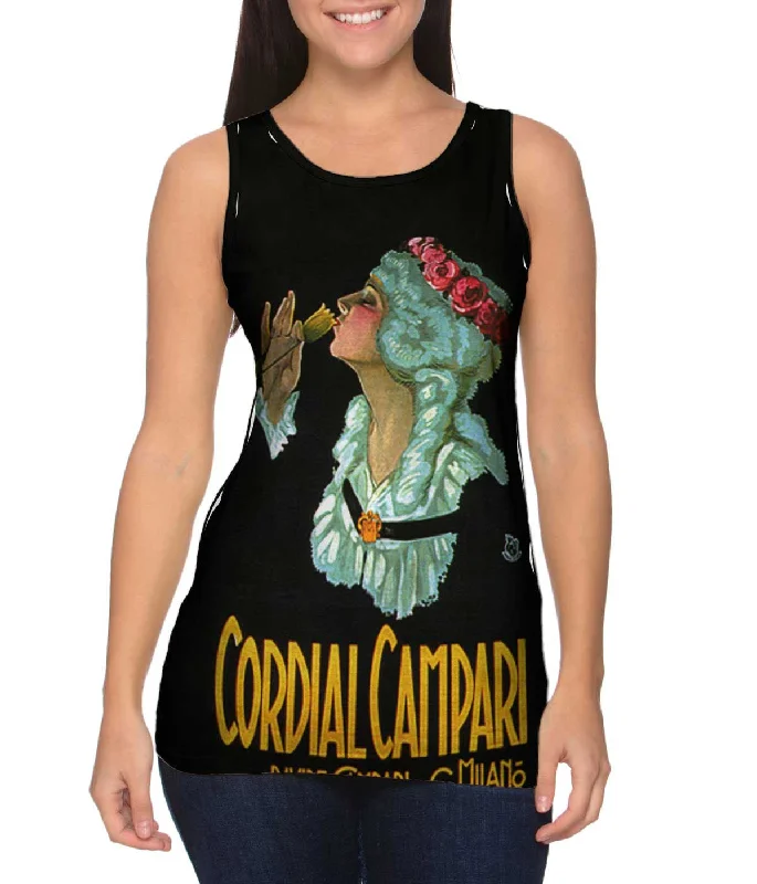 High - Neck Women's Silk Blend Tank Tops for a Luxurious FeelAchille Mauzan 001 - "Cordial Campari" (1921) High - Neck Women's Silk Blend Tank Tops for a Luxurious FeelAchille Mauzan 001 - "Cordial Campari" (1921)