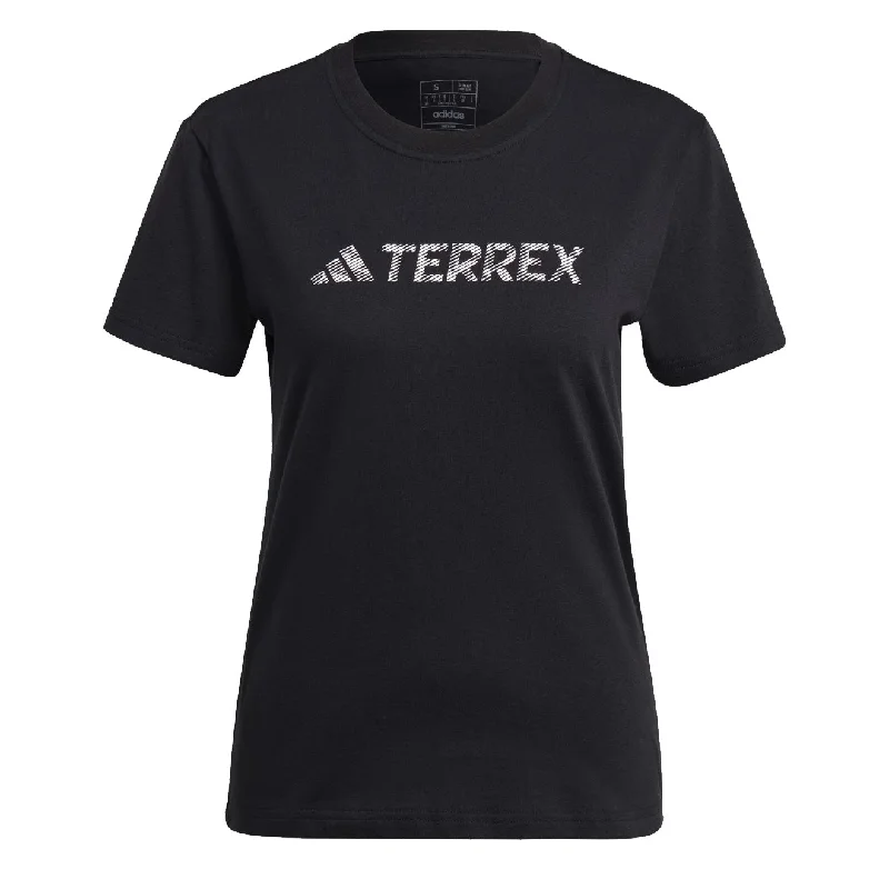 Sheer mesh panel polo shirt for a trendy twistAdidas Terrex Womens Classic Logo T-Shirt Black