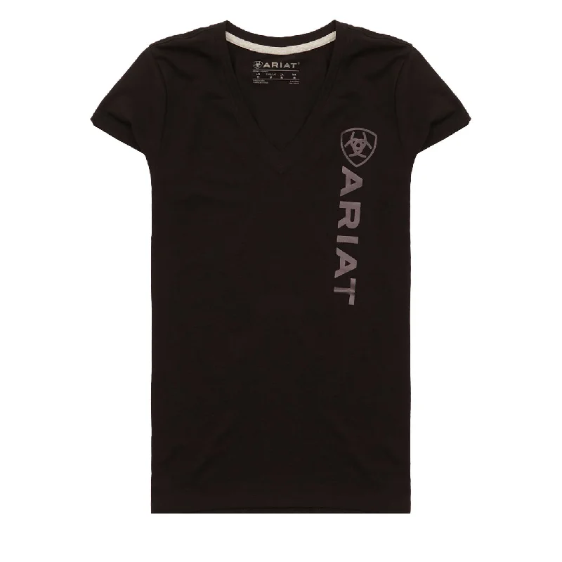 Ariat Womens Vertical Logo V T-Shirt Black