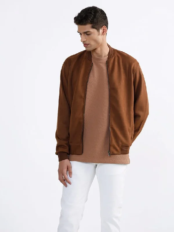 Ascot Textured Brown Willy Relaxed-Fit Jacket