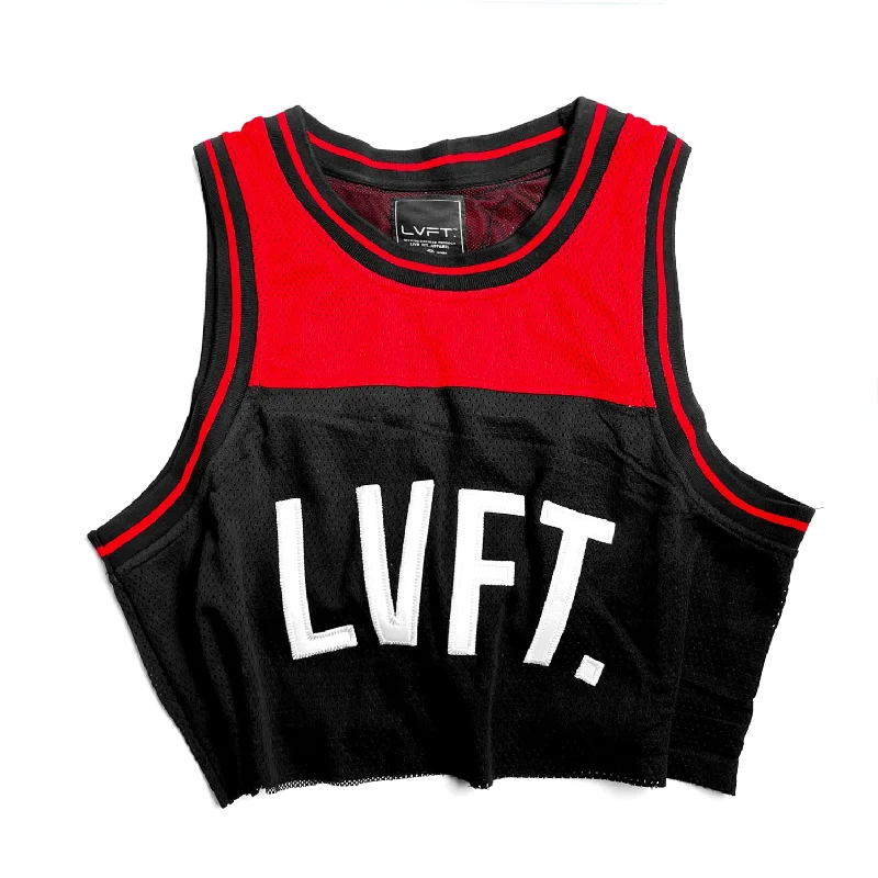 Baseline Crop Jersey - Black / Red