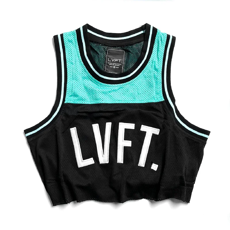 Baseline Crop Jersey - Black / Teal