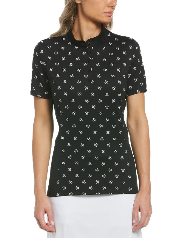 Maternity polo shirt for pregnant women's comfortWomens Chevron Floral Print Shirt