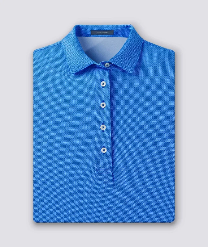 Polo shirt with thumbholes for added functionalityWomen's Clare Mini Diamond Jacquard Performance Polo Polo shirt with thumbholes for added functionalityWomen's Clare Mini Diamond Jacquard Performance Polo