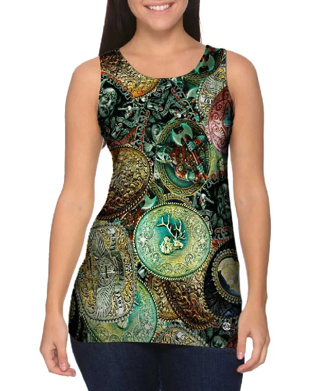 Halter Neck Women's Modal Blend Tank Tops for ComfortCowboy Belt Buckle Pride