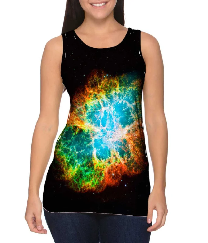 One - Shoulder Women's Rayon Blend Tank Tops for a Flowy LookCrab Nebula Space Galaxy One - Shoulder Women's Rayon Blend Tank Tops for a Flowy LookCrab Nebula Space Galaxy