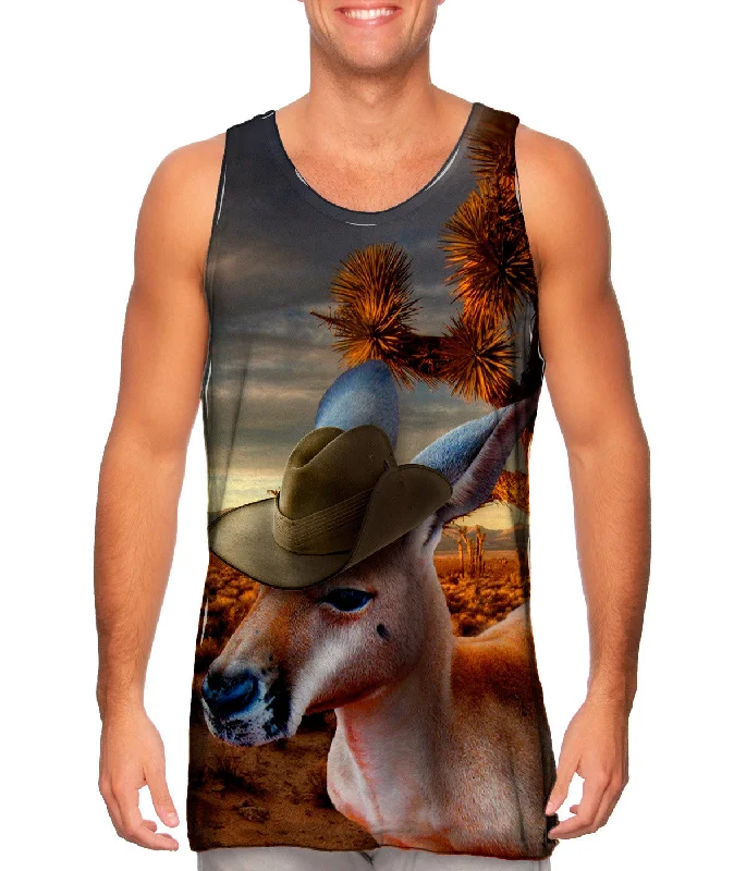 Plus Size Women's Side - Slit Tank Tops in Metallic ShadesCrocodile Dundee Kangaroo