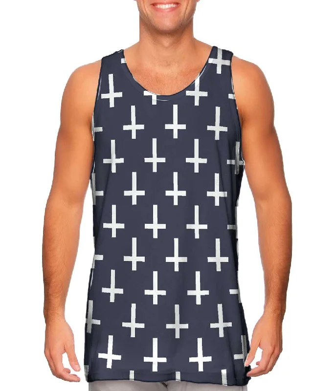 Women's Longline Tank Tops with Abstract PrintsCross Of St Peter Dark Purple