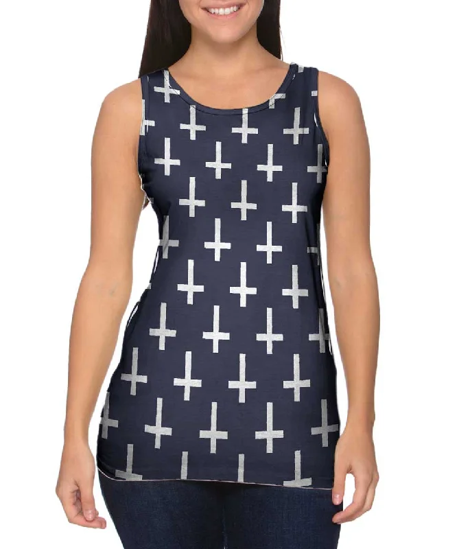 High - Neck Women's Silk Blend Tank Tops for a Luxurious FeelCross Of St Peter Dark Purple