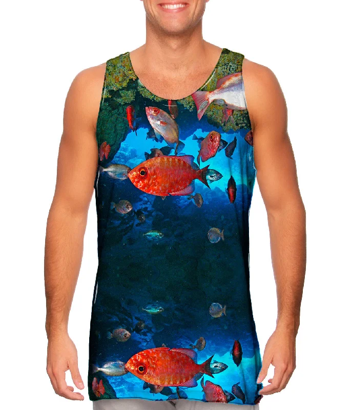 Women's Cropped Tank Tops with Vintage Band LogosCueva Del Tiburon Underwater