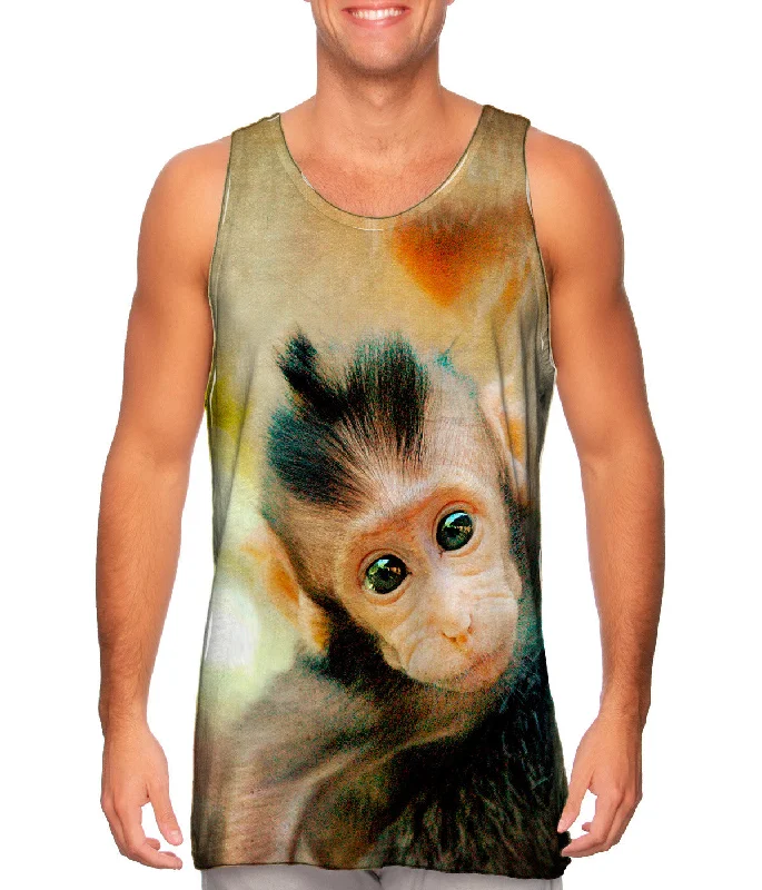 Women's Longline Tank Tops with Abstract PrintsCurious Baby Monkey