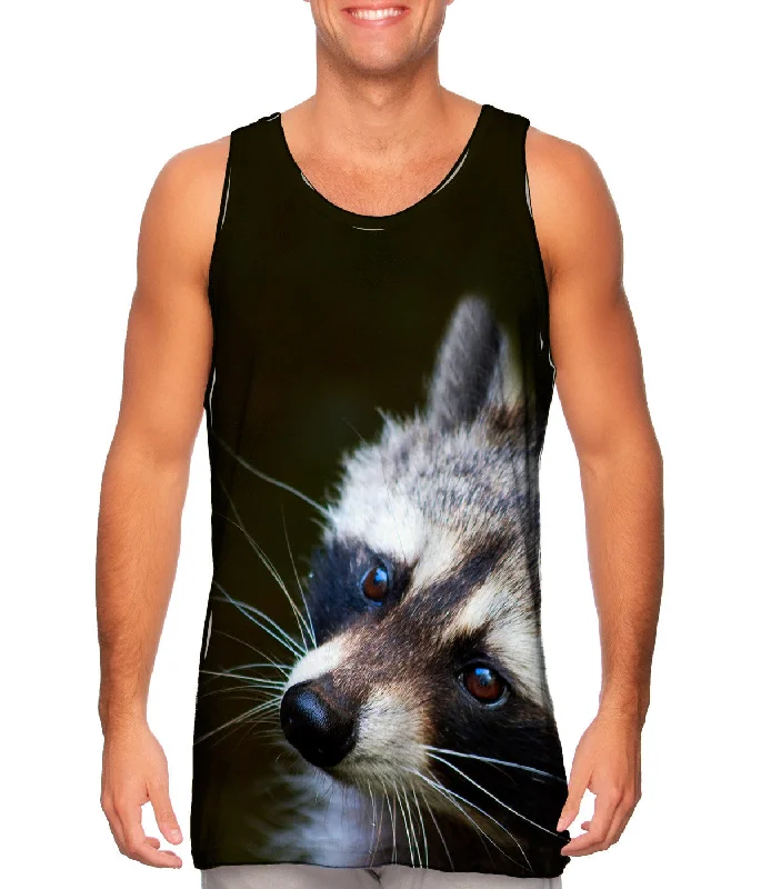 V - Neck Women's Moisture - Wicking Tank Tops for RunningCurious Brown Raccoon