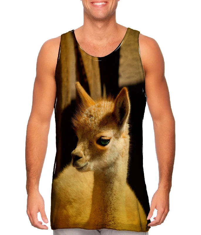 V - Neck Women's Moisture - Wicking Tank Tops for RunningCute Baby Llama