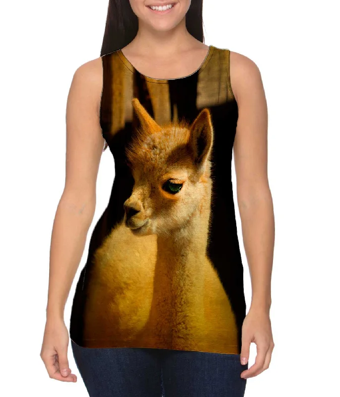 Women's Sleeveless Ribbed Tank Tops for a Trendy LookCute Baby Llama