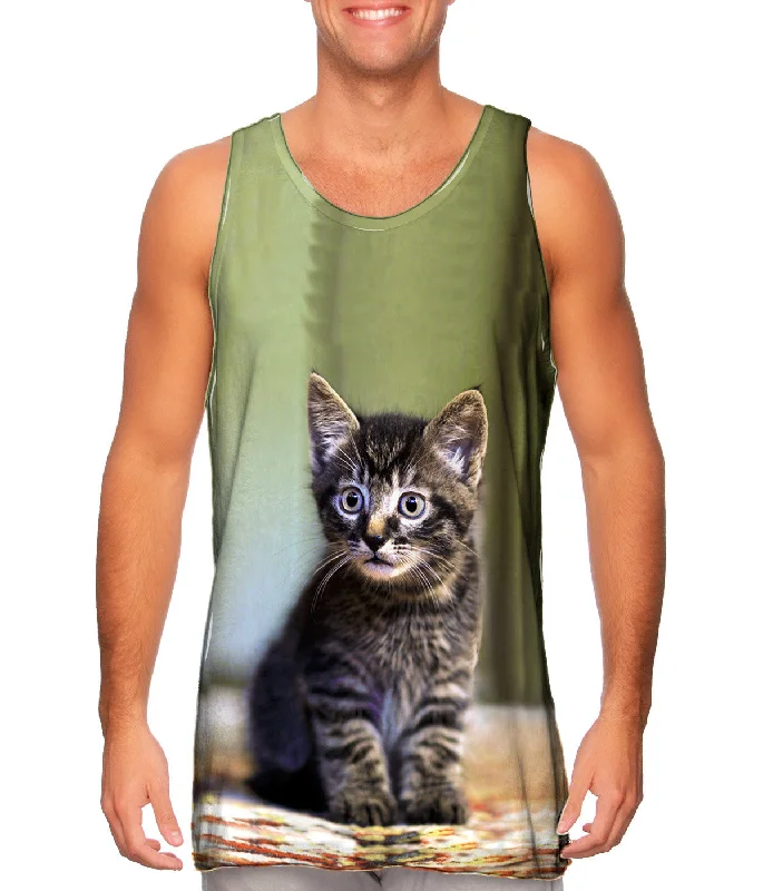 Plus Size Women's Embroidered Tank Tops in Boho StylesCute Kitten