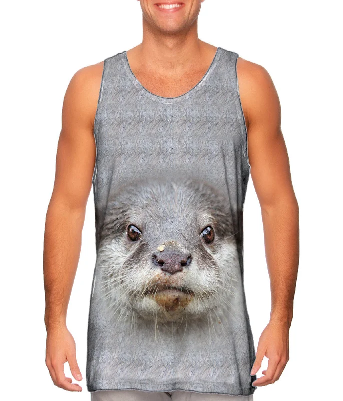 Women's Button - Down Tank Tops in Striped PatternsCute Otter