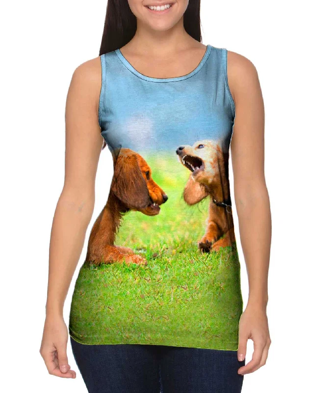 Halter Neck Women's Modal Blend Tank Tops for ComfortDachschund Disagreement