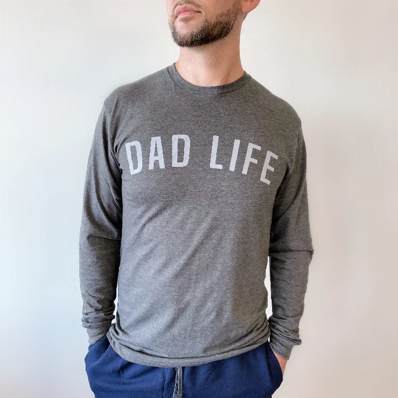 Plaid Women Long Sleeve Top for a Preppy VibeDad Life Block • Charcoal Long Sleeve