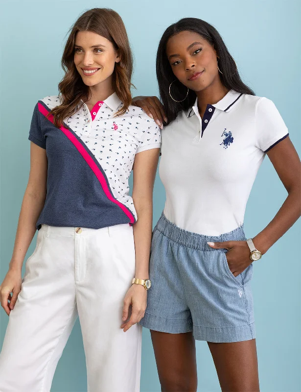 Metallic - trimmed polo shirt for a glamorous lookDITSY DIAGONAL COLORBLOCK POLO SHIRT Metallic - trimmed polo shirt for a glamorous lookDITSY DIAGONAL COLORBLOCK POLO SHIRT