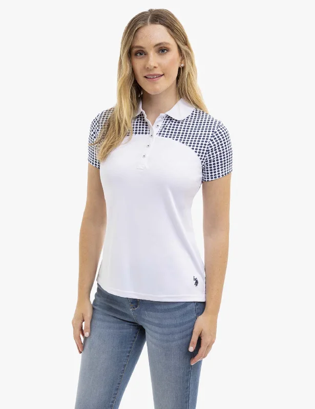 DOT PRINT COLORBLOCK POLO SHIRT