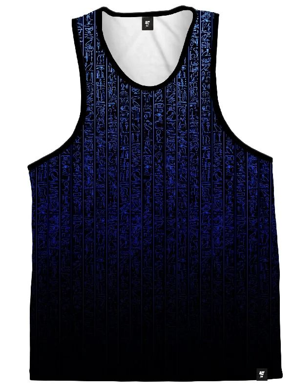 Plus Size Women's Embroidered Tank Tops in Boho StylesEgyptian Glyphs (Blue) Unisex Tank Top Plus Size Women's Embroidered Tank Tops in Boho StylesEgyptian Glyphs (Blue) Unisex Tank Top