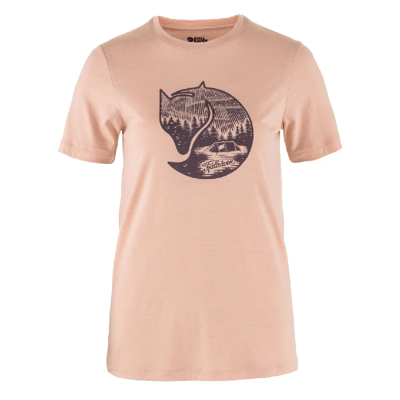 Fjallraven Womens Abisko Wool Fox SS T-Shirt Chalk Rose / Port