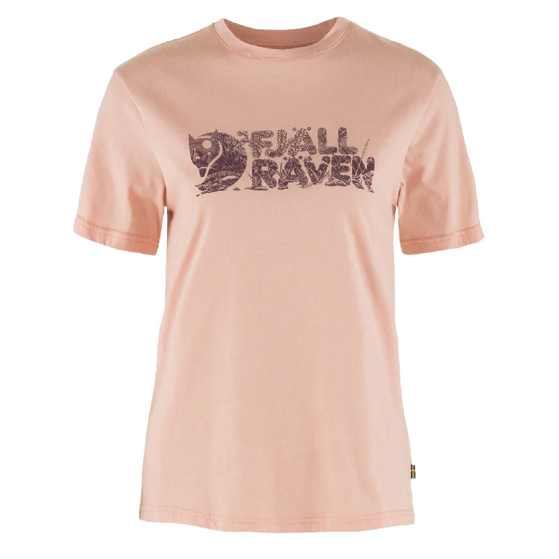 Fjallraven Womens Lush Logo T-Shirt Chalk Rose