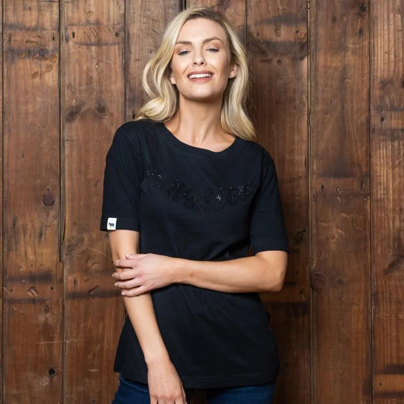 Puffed - sleeve polo shirt for a fashionable silhouetteGlitzy Kingsley Corp Regular Crew Tee Mamba