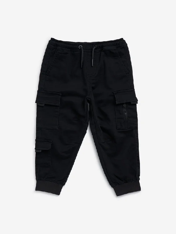 Bermuda Women Shorts for a Classic and Sophisticated LookHOP Kids Black Cargo-Style Mid-Rise Cotton Blend Joggers Bermuda Women Shorts for a Classic and Sophisticated LookHOP Kids Black Cargo-Style Mid-Rise Cotton Blend Joggers