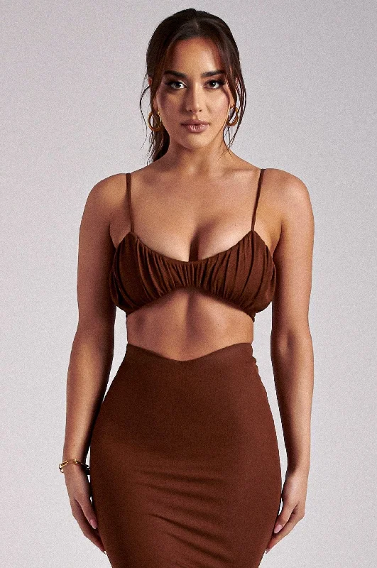 Camouflage - Print Women's Crop Top in Olive for a Trendy and Edgy StyleJordan Ruched Front V Front Top - Ginger Camouflage - Print Women's Crop Top in Olive for a Trendy and Edgy StyleJordan Ruched Front V Front Top - Ginger