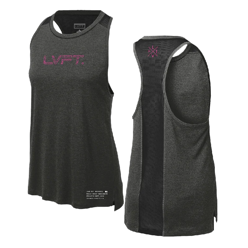 Ladies Vector Tank - Black / Pink