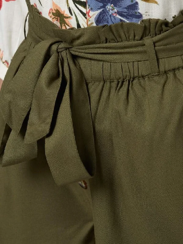Plus Size Women Shorts with a Comfortable and Stylish FitLOV Khaki Shorts With Belt