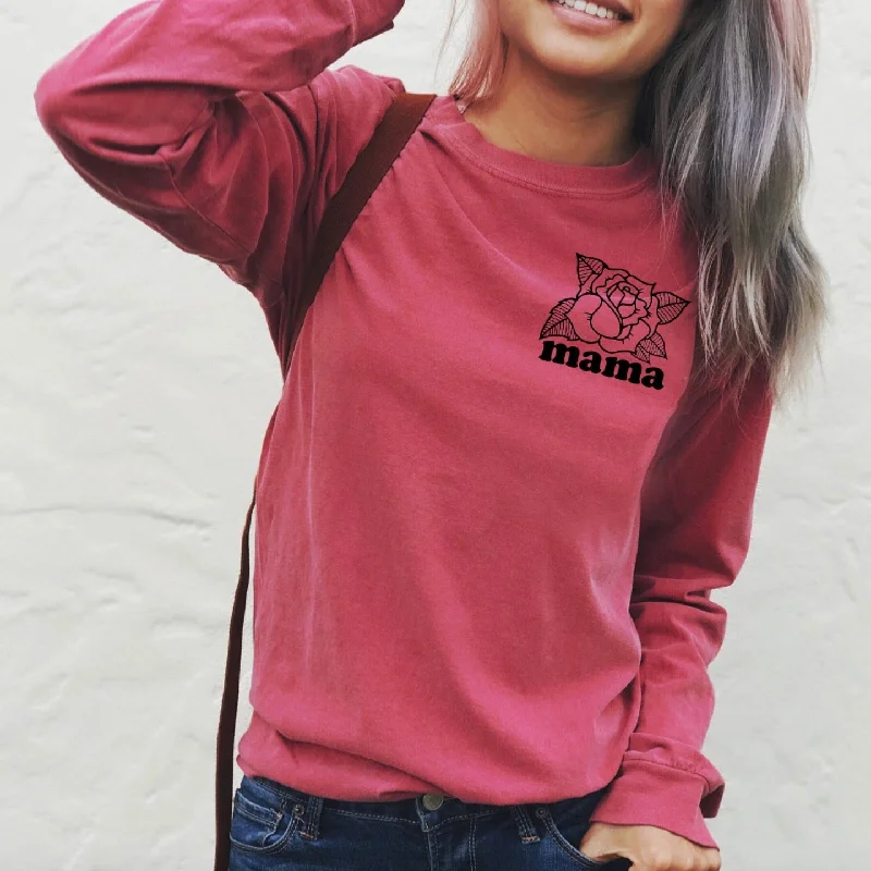 Ribbed Women Long Sleeve Top with a Textured AppealMama Rose • Long sleeve