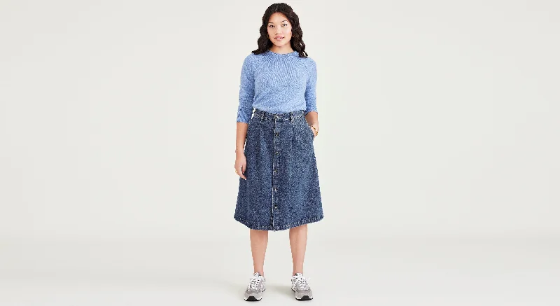 Elastic Waist Women Shorts for Easy Wear and ComfortMidi Skirt