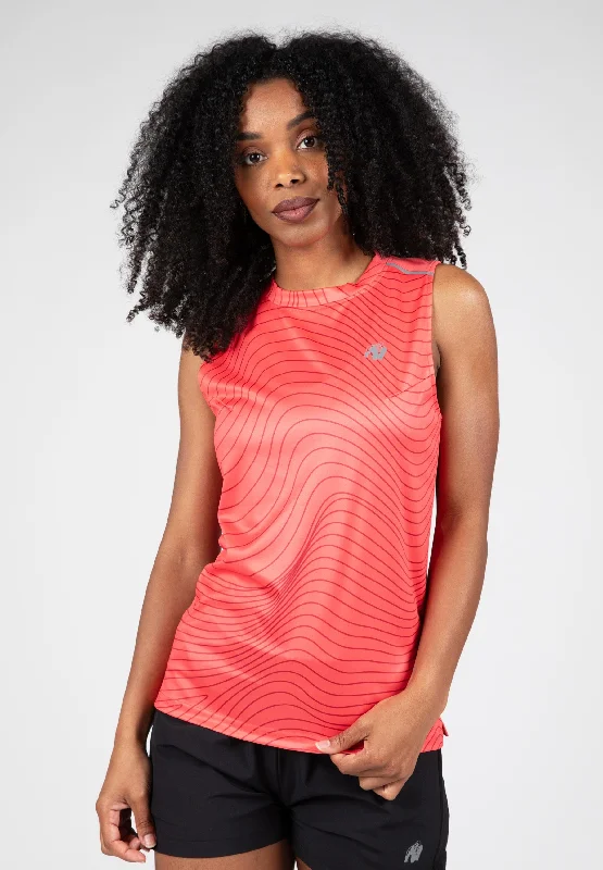 Crew Neck Women's Sustainable Tank Tops Made from Recycled MaterialsMokena Tank Top - Red Crew Neck Women's Sustainable Tank Tops Made from Recycled MaterialsMokena Tank Top - Red